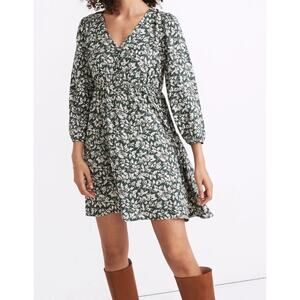 Madewell Green Floral Dress